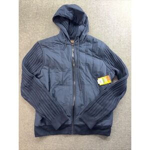 Bass Outdoor Full Zip Hoodie Sweater L Navy Blazer With Knit NWT